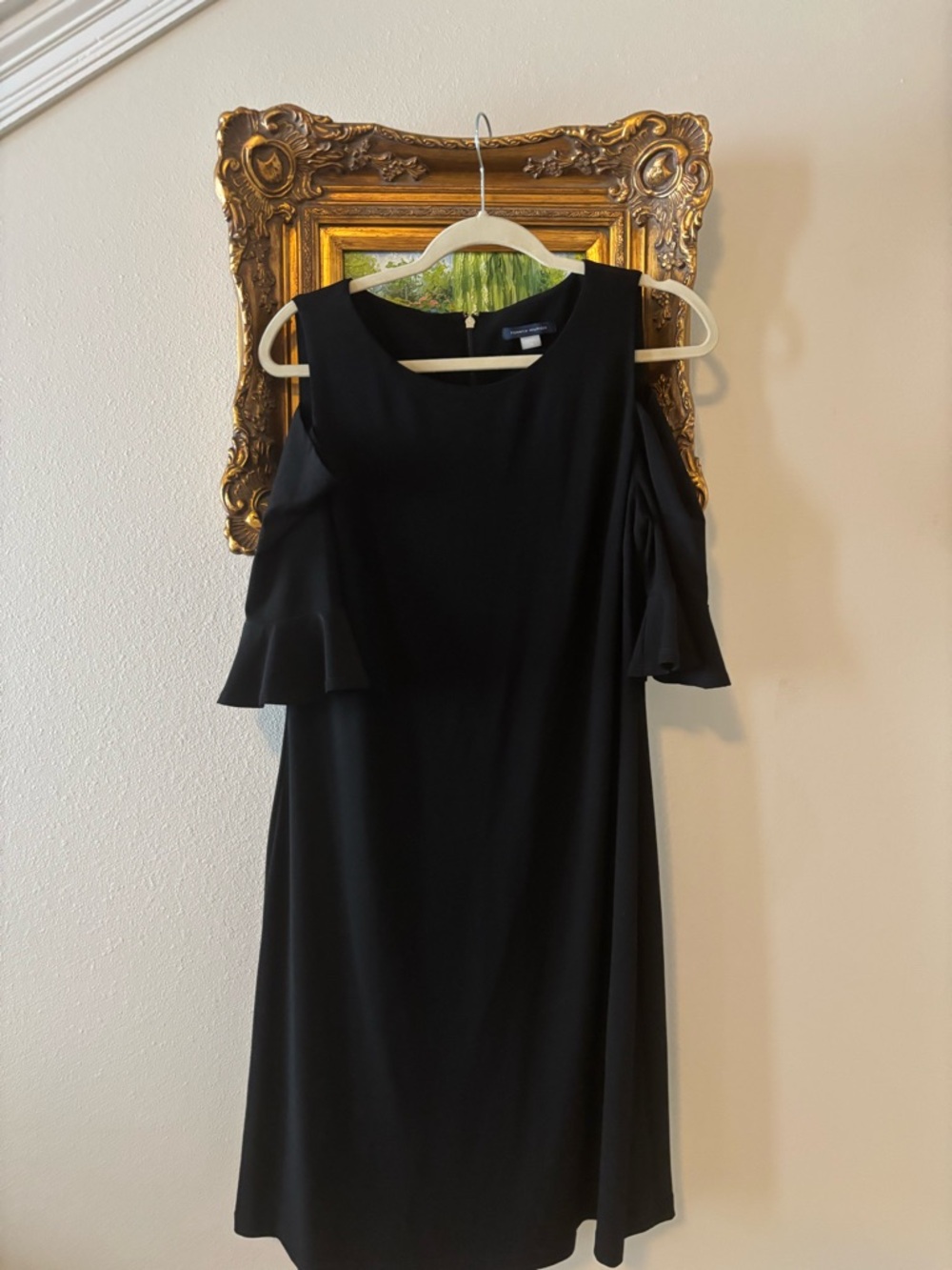 Tommy Hilfiger Black Cold-Shoulder Midi Dress